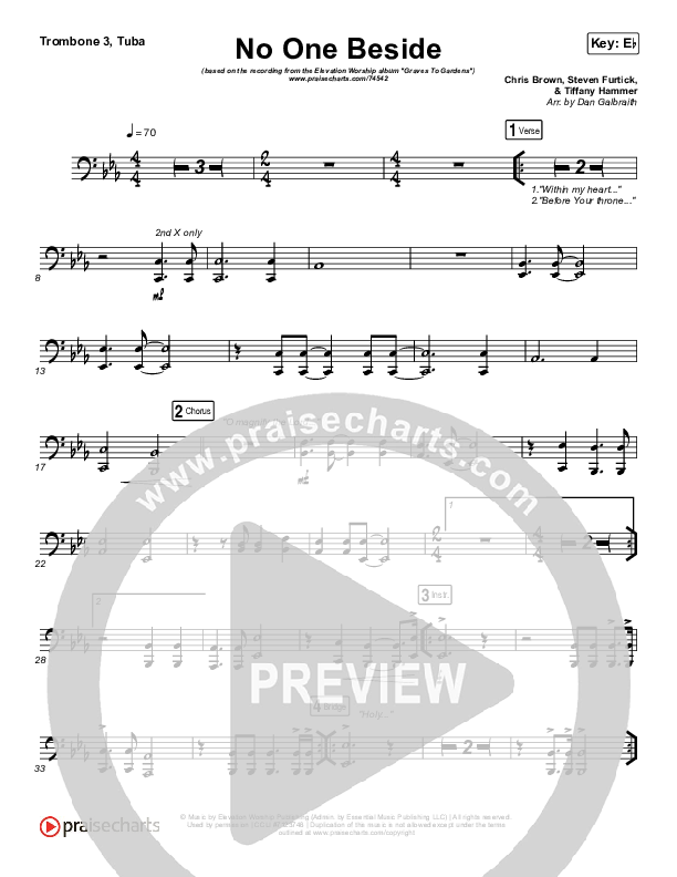 No One Beside Trombone 3/Tuba (Elevation Worship)