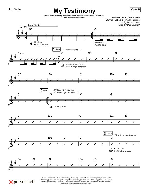 My Testimony Acoustic Guitar (Elevation Worship)