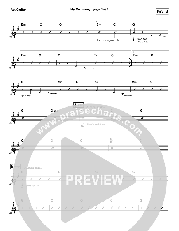 My Testimony Acoustic Guitar (Elevation Worship)