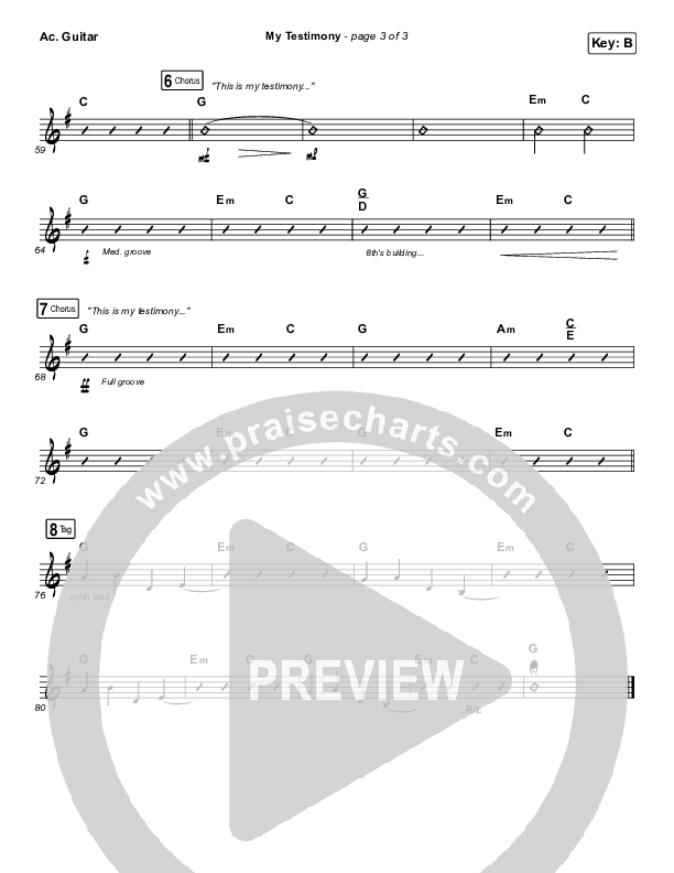 My Testimony Acoustic Guitar (Elevation Worship)