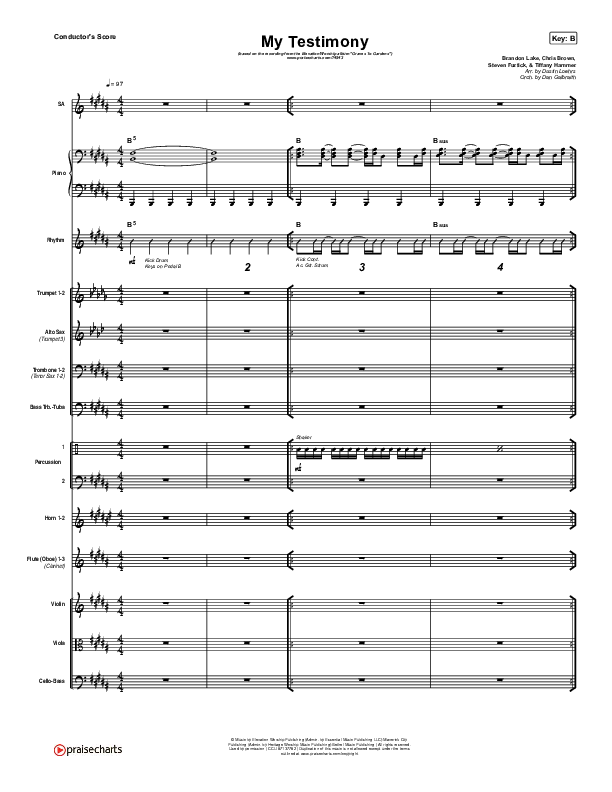 My Testimony Conductor's Score (Elevation Worship)