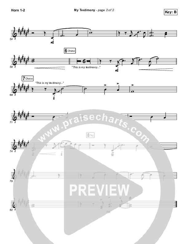 My Testimony French Horn 1/2 (Elevation Worship)