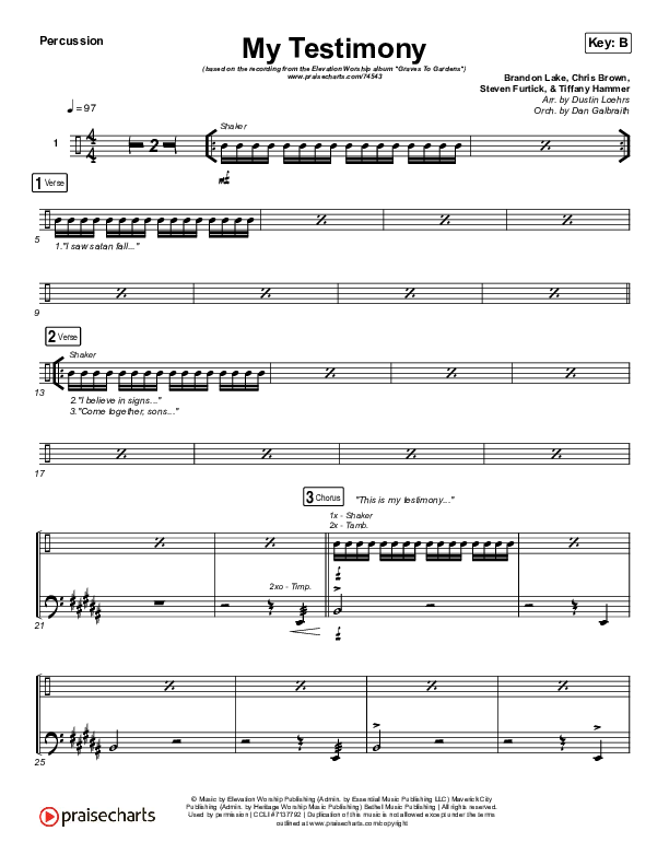 My Testimony Percussion (Elevation Worship)