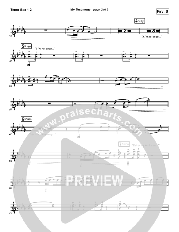 My Testimony Tenor Sax 1/2 (Elevation Worship)