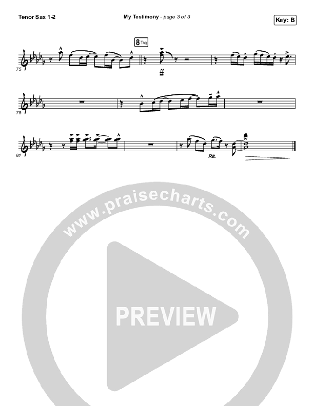 My Testimony Tenor Sax 1/2 (Elevation Worship)