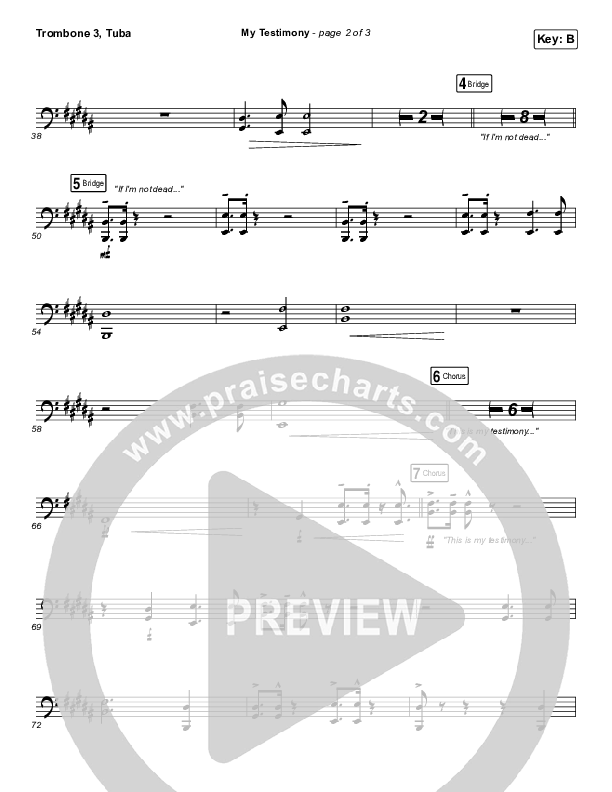 My Testimony Trombone 3/Tuba (Elevation Worship)