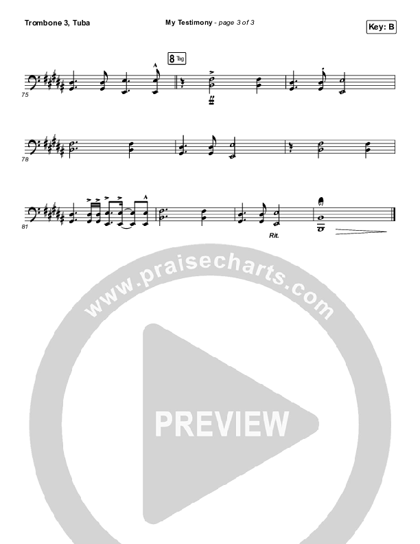 My Testimony Trombone 3/Tuba (Elevation Worship)