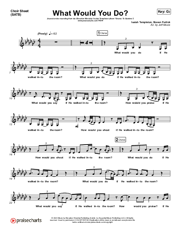 What Would You Do Choir Sheet (SATB) (Elevation Worship / Isaiah Templeton)