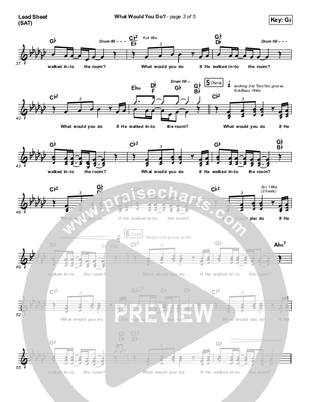 What Would You Do Lead Sheet (SAT) (Elevation Worship / Isaiah Templeton)