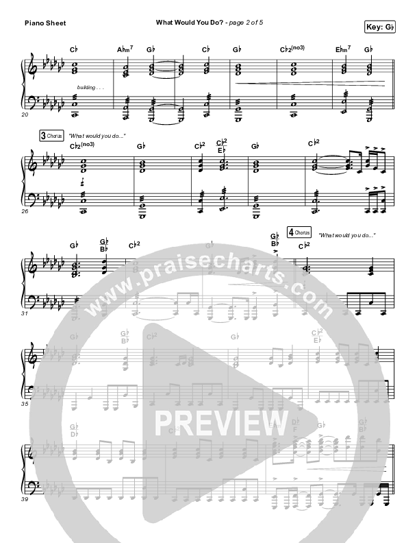 What Would You Do Piano Sheet (Elevation Worship / Isaiah Templeton)