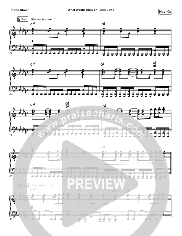 What Would You Do Piano Sheet (Elevation Worship / Isaiah Templeton)