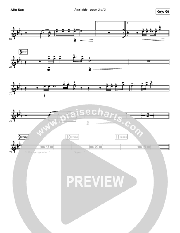 Available Alto Sax (Elevation Worship)