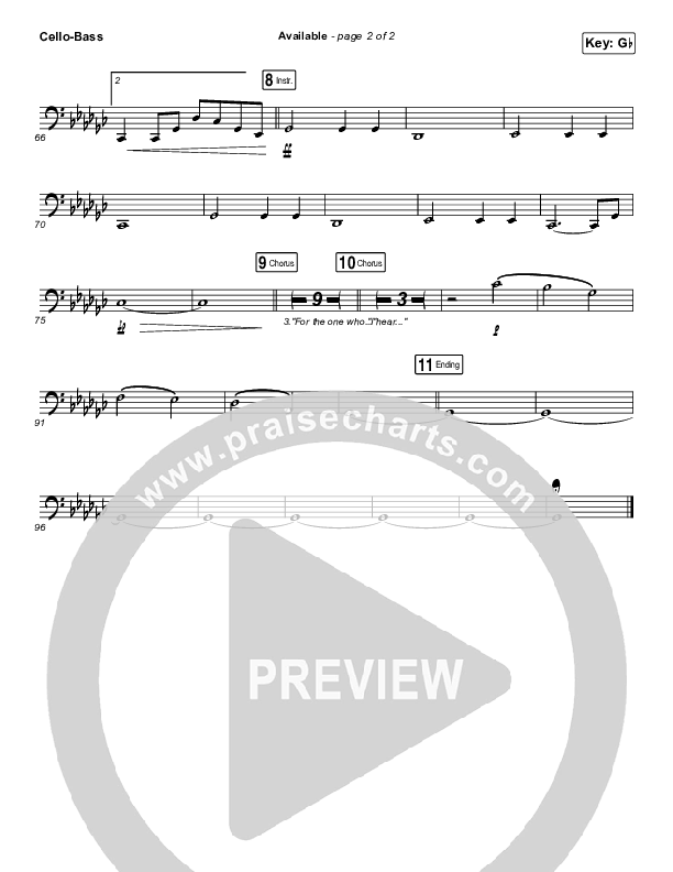 Available Cello/Bass (Elevation Worship)