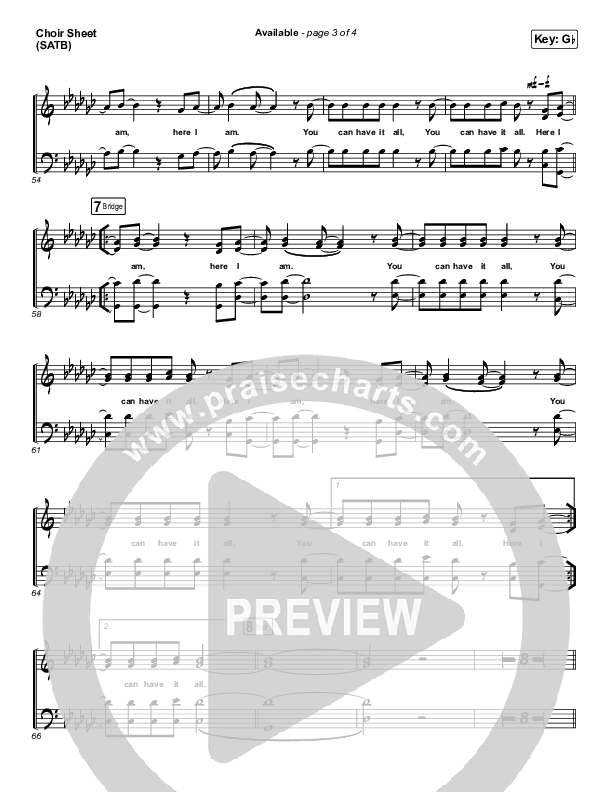 Available Choir Sheet (SATB) (Elevation Worship)