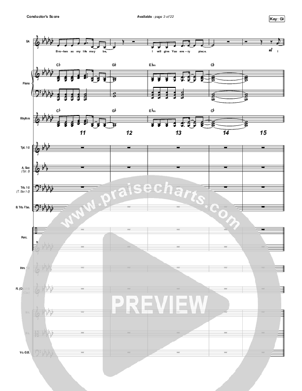 Available Conductor's Score (Elevation Worship)
