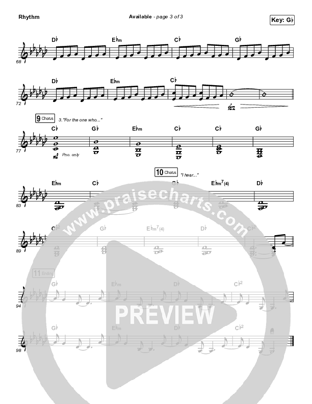 Available Rhythm Chart (Elevation Worship)