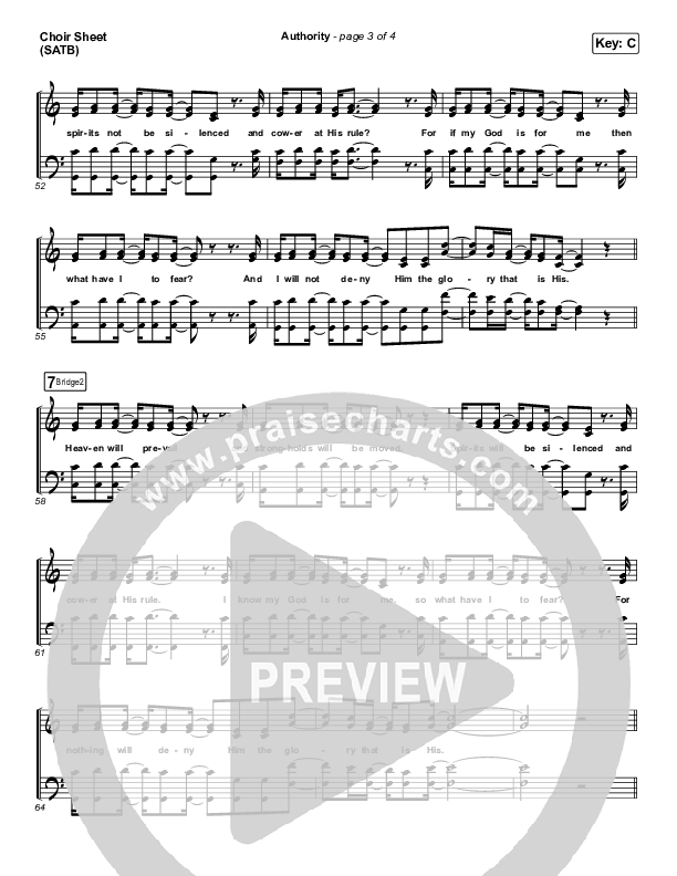 Authority Choir Sheet (SATB) (Elevation Worship)