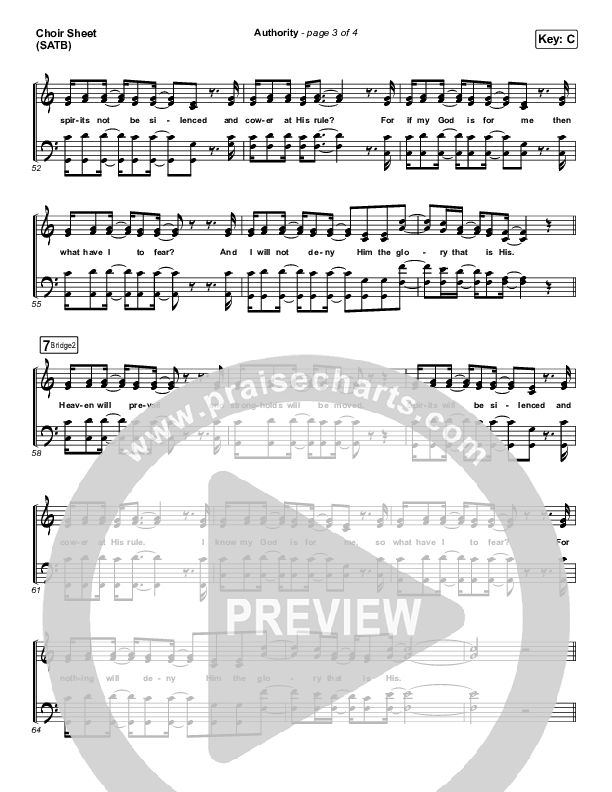 Authority Choir Sheet (SATB) (Elevation Worship)
