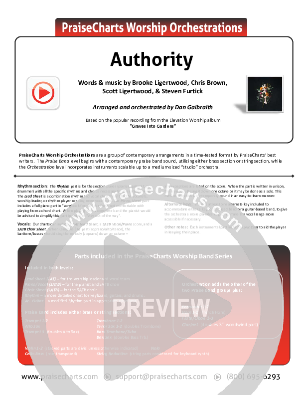 Authority Cover Sheet (Elevation Worship)