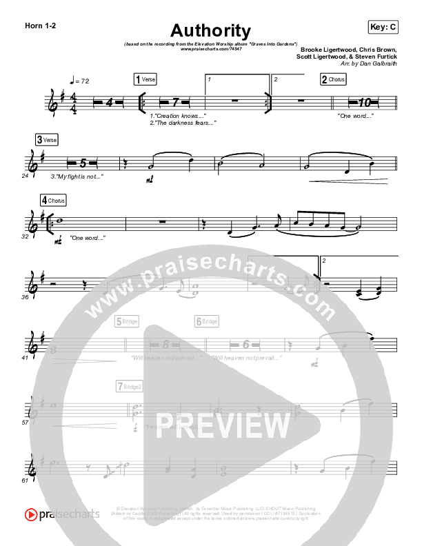 Authority French Horn 1/2 (Elevation Worship)