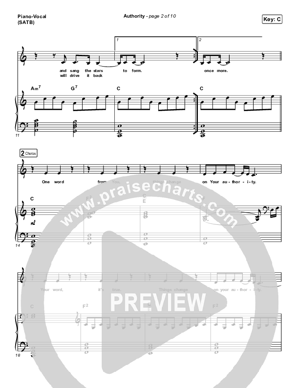 Authority Piano/Vocal (SATB) (Elevation Worship)