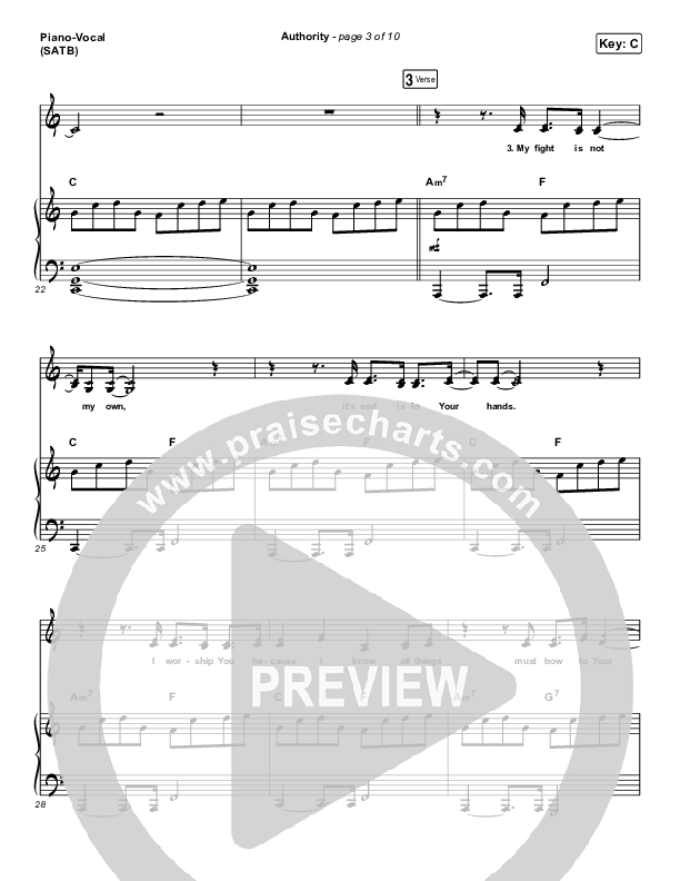 Authority Piano/Vocal (SATB) (Elevation Worship)