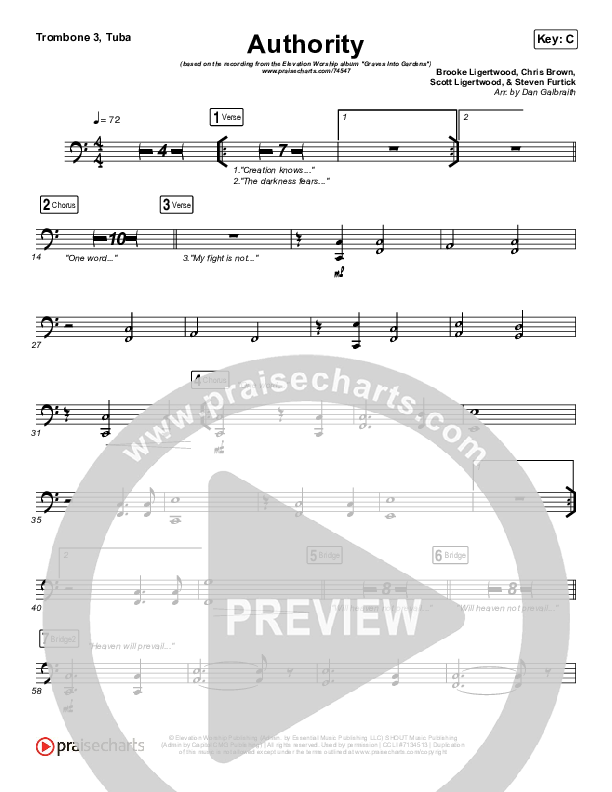 Authority Trombone 3/Tuba (Elevation Worship)