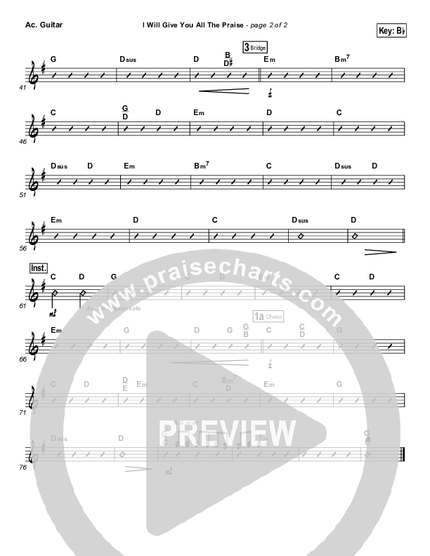 I Will Give You All The Praise Acoustic Guitar (4Given)