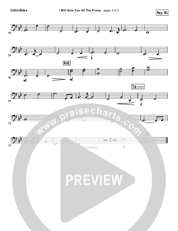 I Will Give You All The Praise Cello/Bass (4Given)
