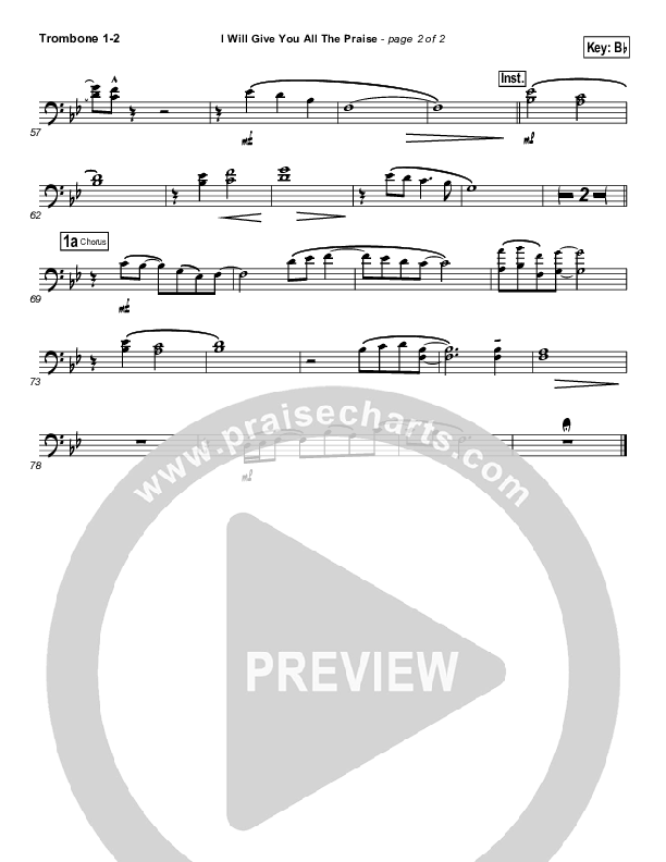 I Will Give You All The Praise Trombone 1/2 (4Given)