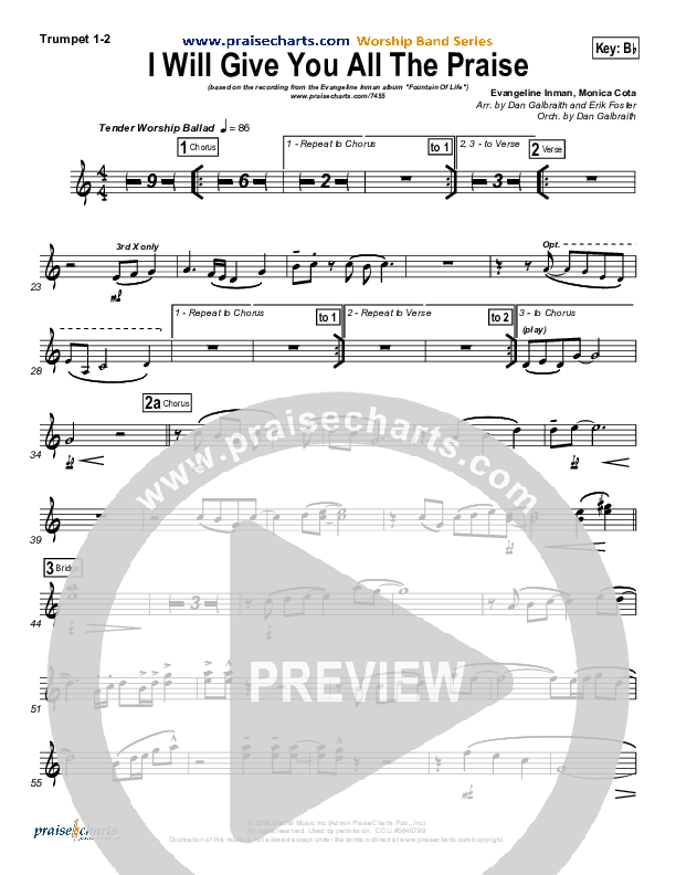 I Will Give You All The Praise Brass Pack (4Given)