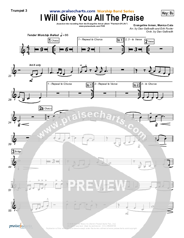 I Will Give You All The Praise Trumpet 3 (4Given)