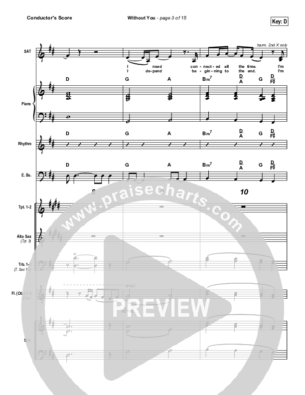 Without You Conductor's Score (Evangeline Inman)