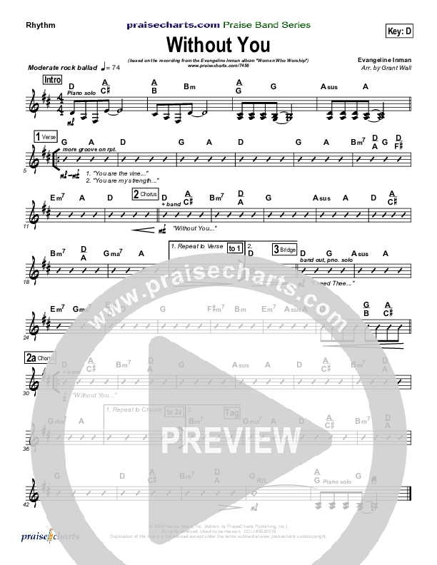 Without You Rhythm Chart (Evangeline Inman)