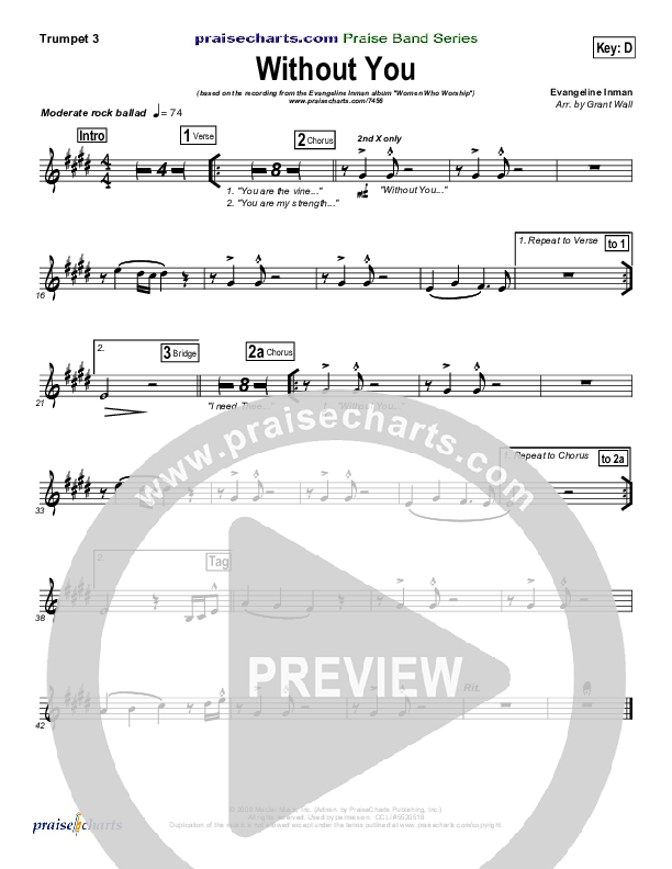 Without You Trumpet 3 (Evangeline Inman)