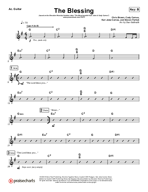 The Blessing (Live) Acoustic Guitar (Elevation Worship / Kari Jobe / Cody Carnes)