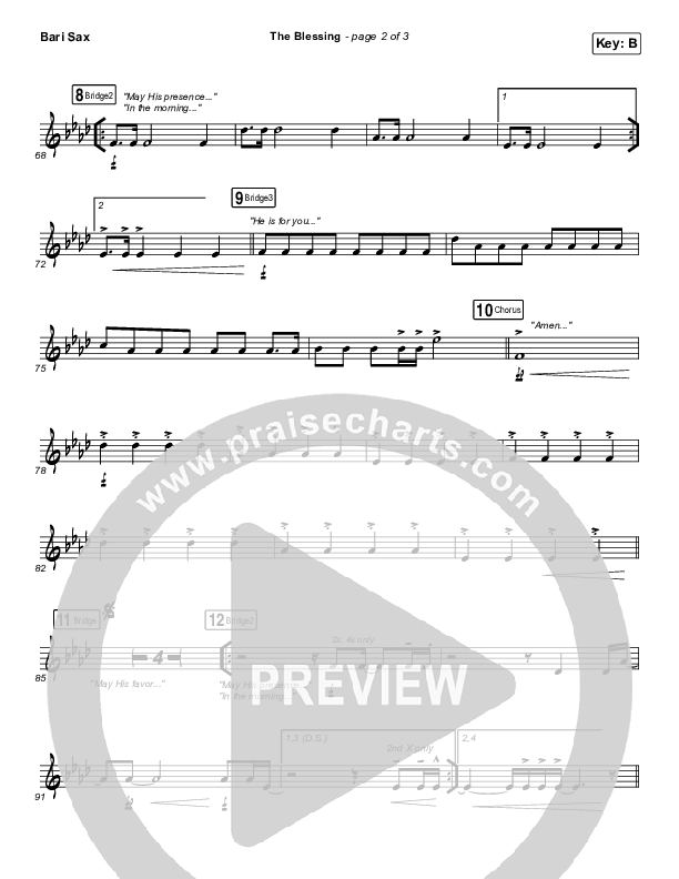 The Blessing (Live) Bari Sax (Elevation Worship / Kari Jobe / Cody Carnes)