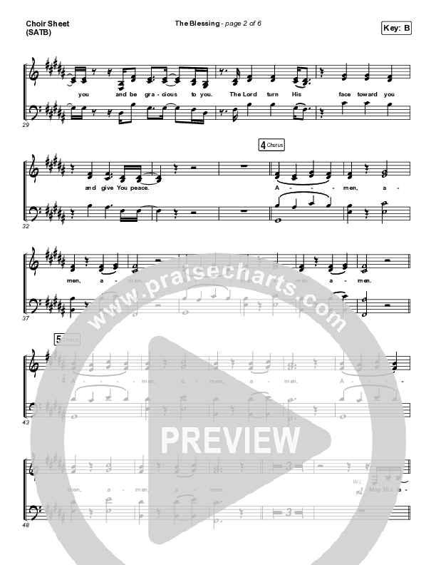 The Blessing (Live) Choir Sheet (SATB) (Elevation Worship / Kari Jobe / Cody Carnes)