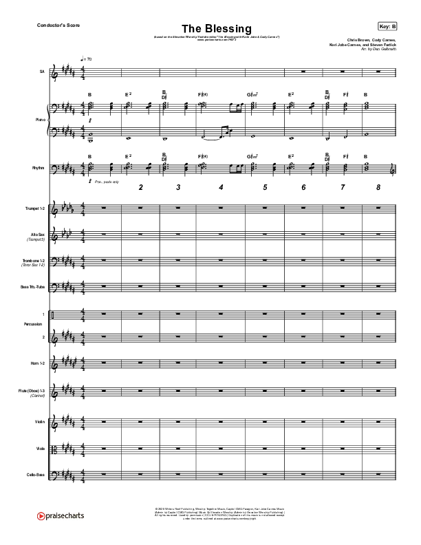 The Blessing (Live) Conductor's Score (Elevation Worship / Kari Jobe / Cody Carnes)