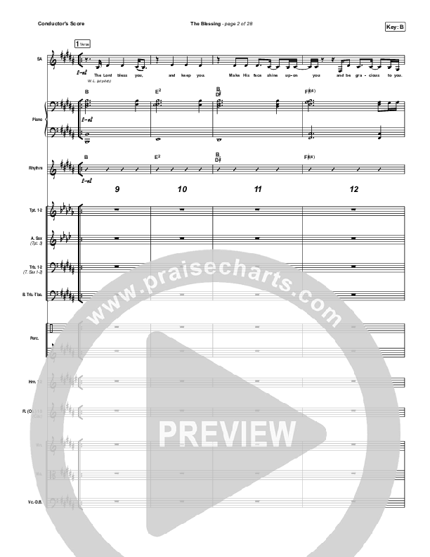 The Blessing (Live) Conductor's Score (Elevation Worship / Kari Jobe / Cody Carnes)