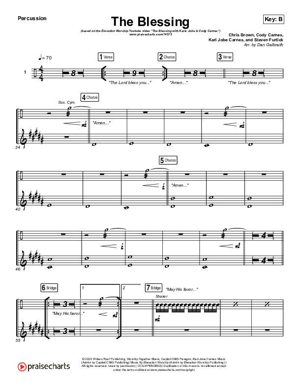 The Blessing (Live) Percussion (Elevation Worship / Kari Jobe / Cody Carnes)