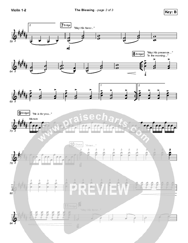 The Blessing (Live) Violin 1,2 (Elevation Worship / Kari Jobe / Cody Carnes)