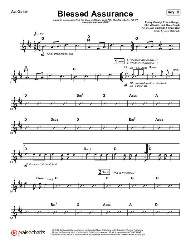 Blessed Assurance Acoustic Guitar (Shane & Shane/The Worship Initiative)