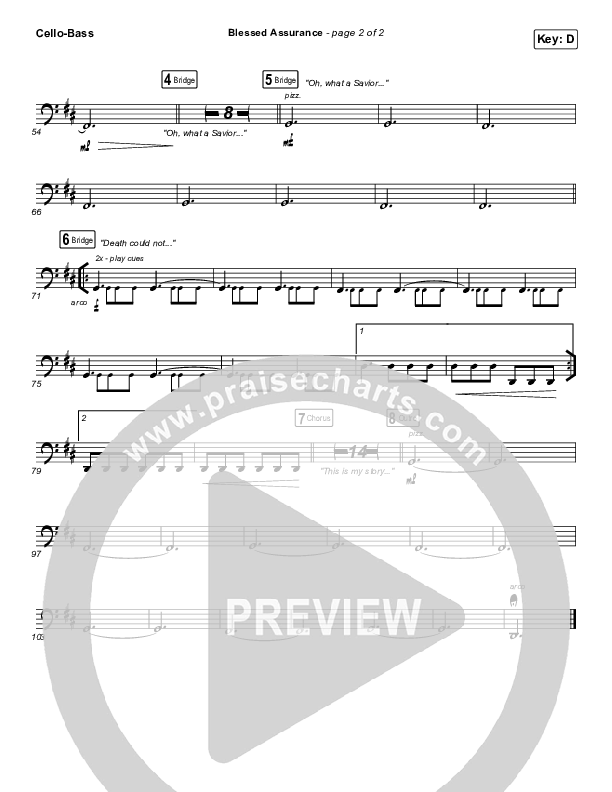 Blessed Assurance Cello/Bass (Shane & Shane/The Worship Initiative)