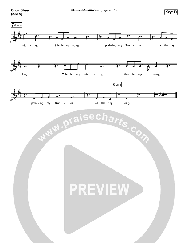 Blessed Assurance Choir Sheet (SATB) (Shane & Shane/The Worship Initiative)