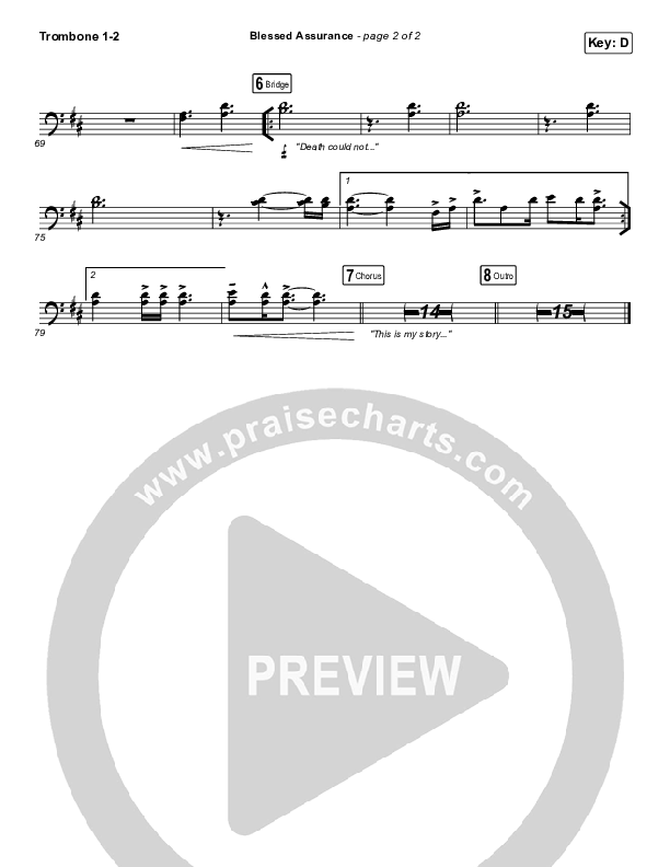 Blessed Assurance Trombone 1/2 (Shane & Shane/The Worship Initiative)