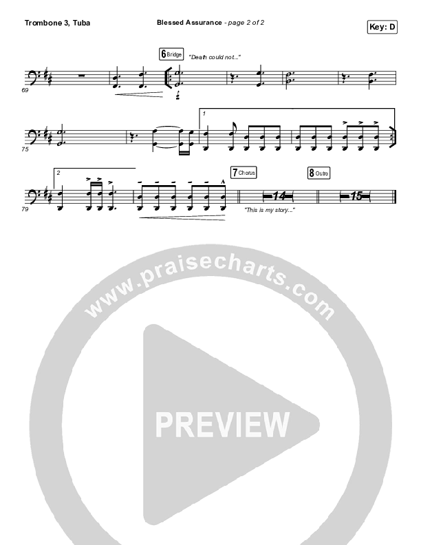 Blessed Assurance Trombone 3/Tuba (Shane & Shane/The Worship Initiative)