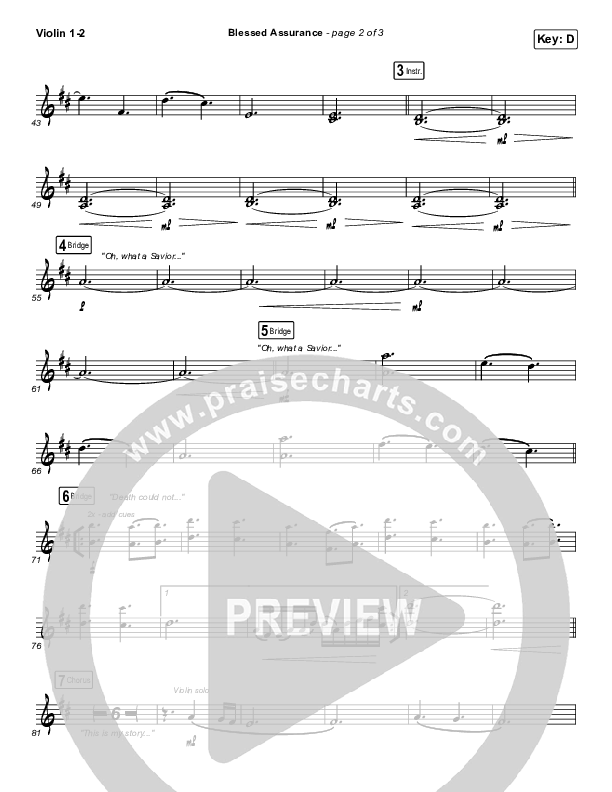 Blessed Assurance Violin 1/2 (Shane & Shane/The Worship Initiative)