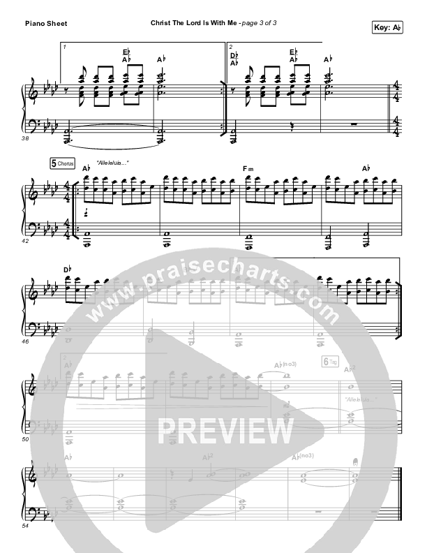 Christ The Lord Is With Me Piano Sheet (Steffany Gretzinger / Amanda Lindsey Cook / Wonder Grace Gretzinger)