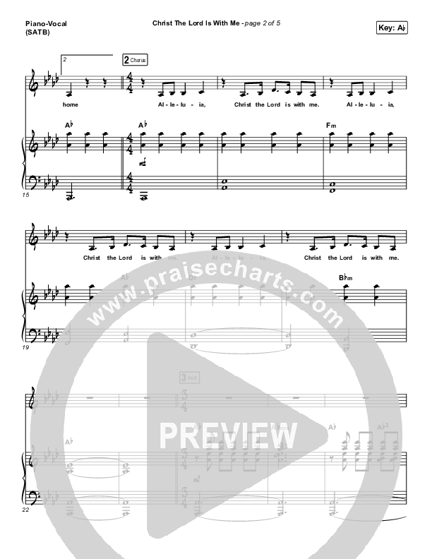 Christ The Lord Is With Me Piano/Vocal (SATB) (Steffany Gretzinger / Amanda Lindsey Cook / Wonder Grace Gretzinger)